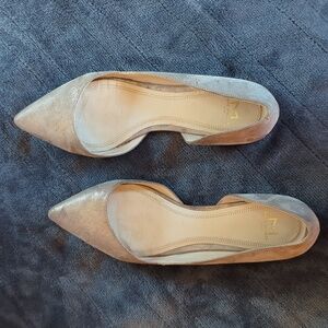 Marc Fisher Pointed Toe D'Orsay Flats in Beige